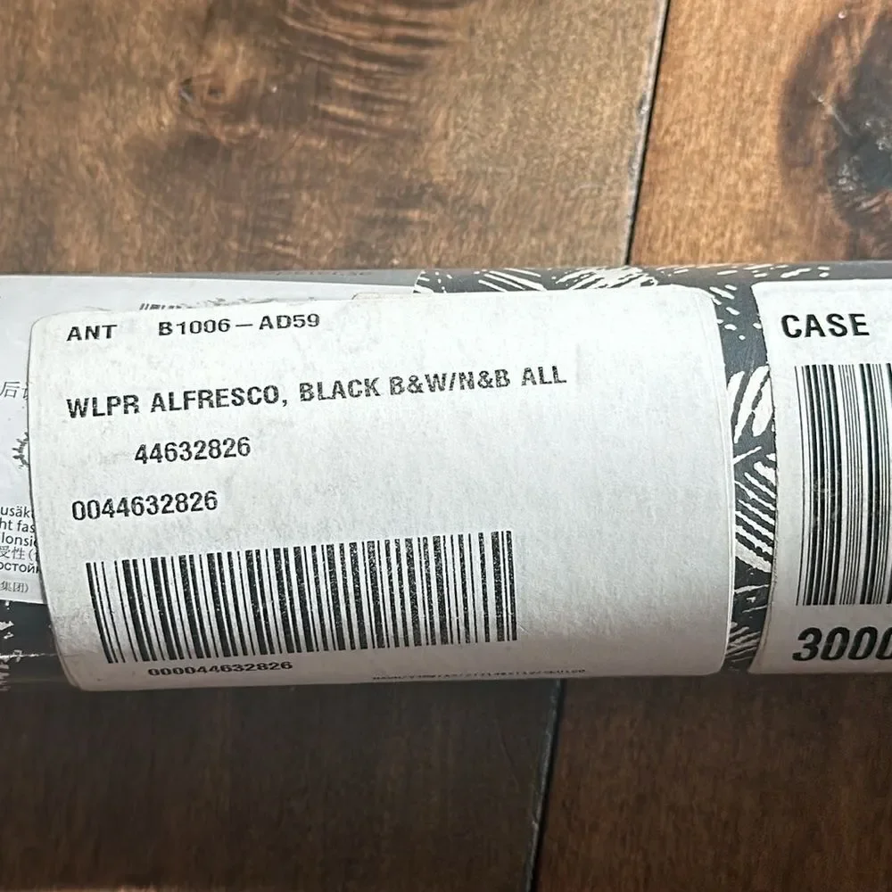 Anthropologie Alfresco Wallpaper Roll Black & White Palm Leaves New